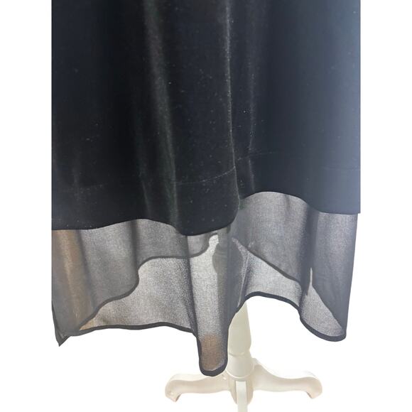 Chico’s Travelers Velvet Tunic Top Black Sheer Hem Size 3 (16/18) Long Sleeve - Picture 6 of 10